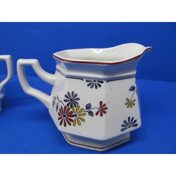 Adams Ironstone Vermont Covered Sugar Dish And Creamer Excellent Cond - Picture 4 of 15